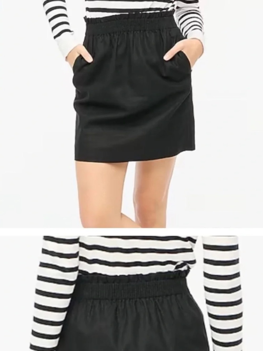 J Crew Solid Black Paperbag Sidewalk Wool Blend Mini Skirt, EUC!